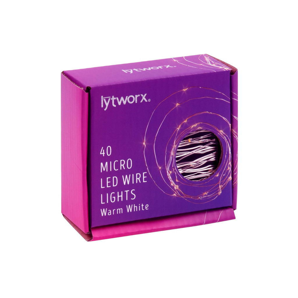 Lytworx 40 Warm White Battery Operated Micro LED Wire Lights - Image 1 of 2