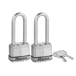 Master Lock 45mm Magnum With 64mm Extra Long Shackle Padlock - 2 Pack