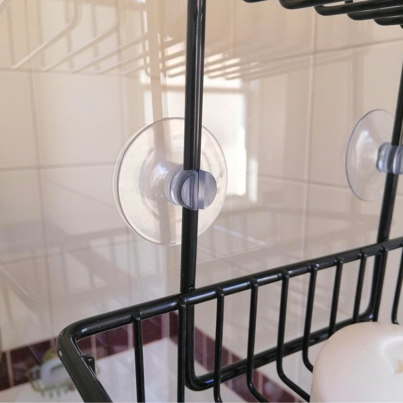 Barelli Black Over Screen Bathroom Shower Caddy With Hooks - Image 3 of 4