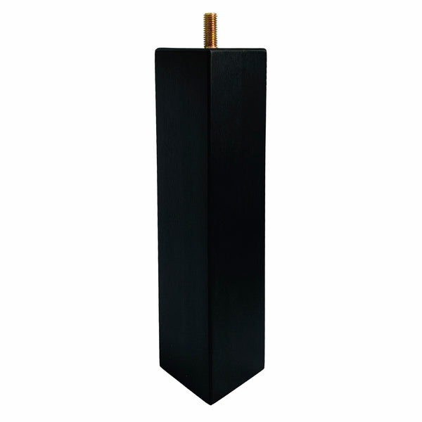 Adoored 53 x 53 x 250mm Black Square Pine Furniture Leg
