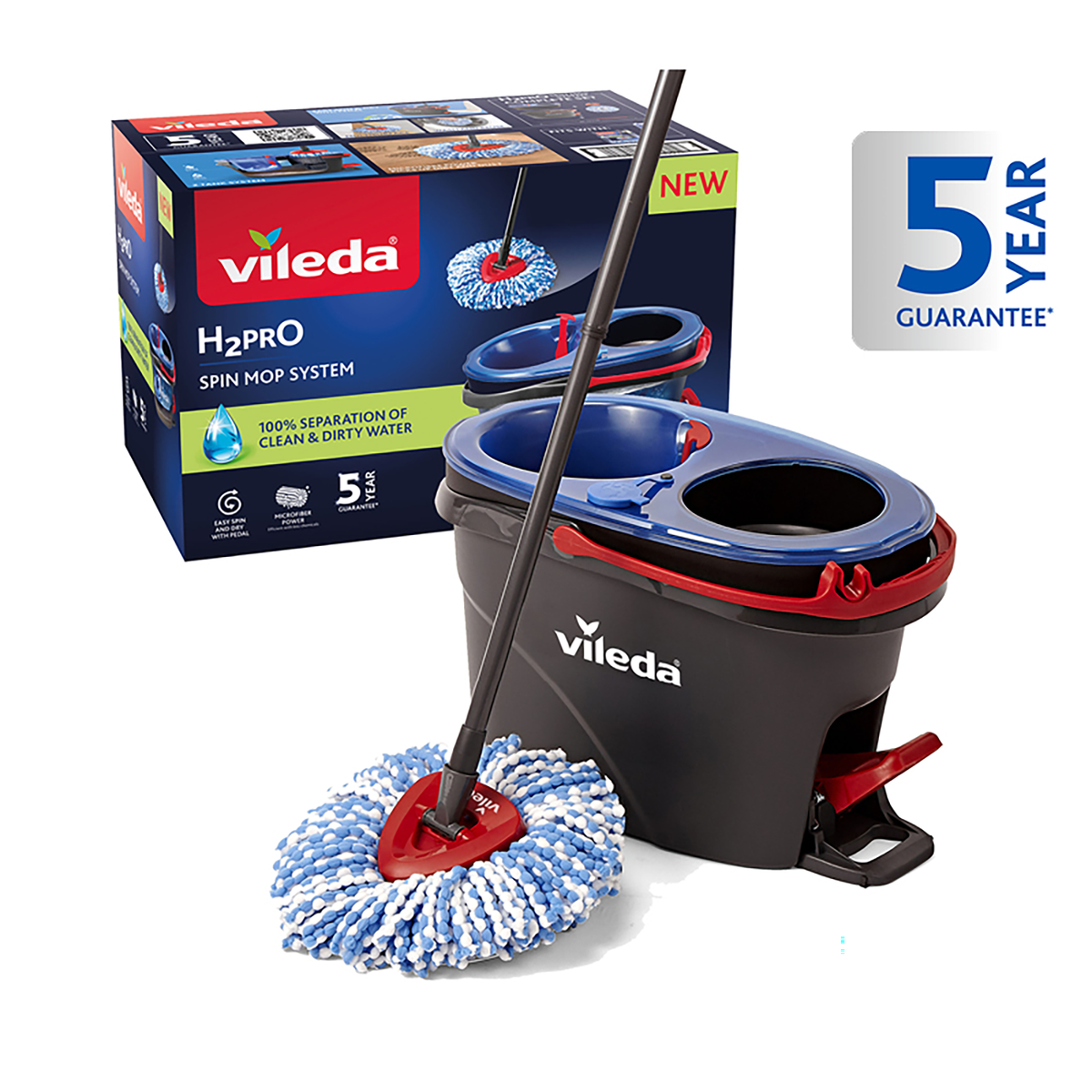 Vileda H2Pro Spin Mop And Bucket System - Image 1 of 8