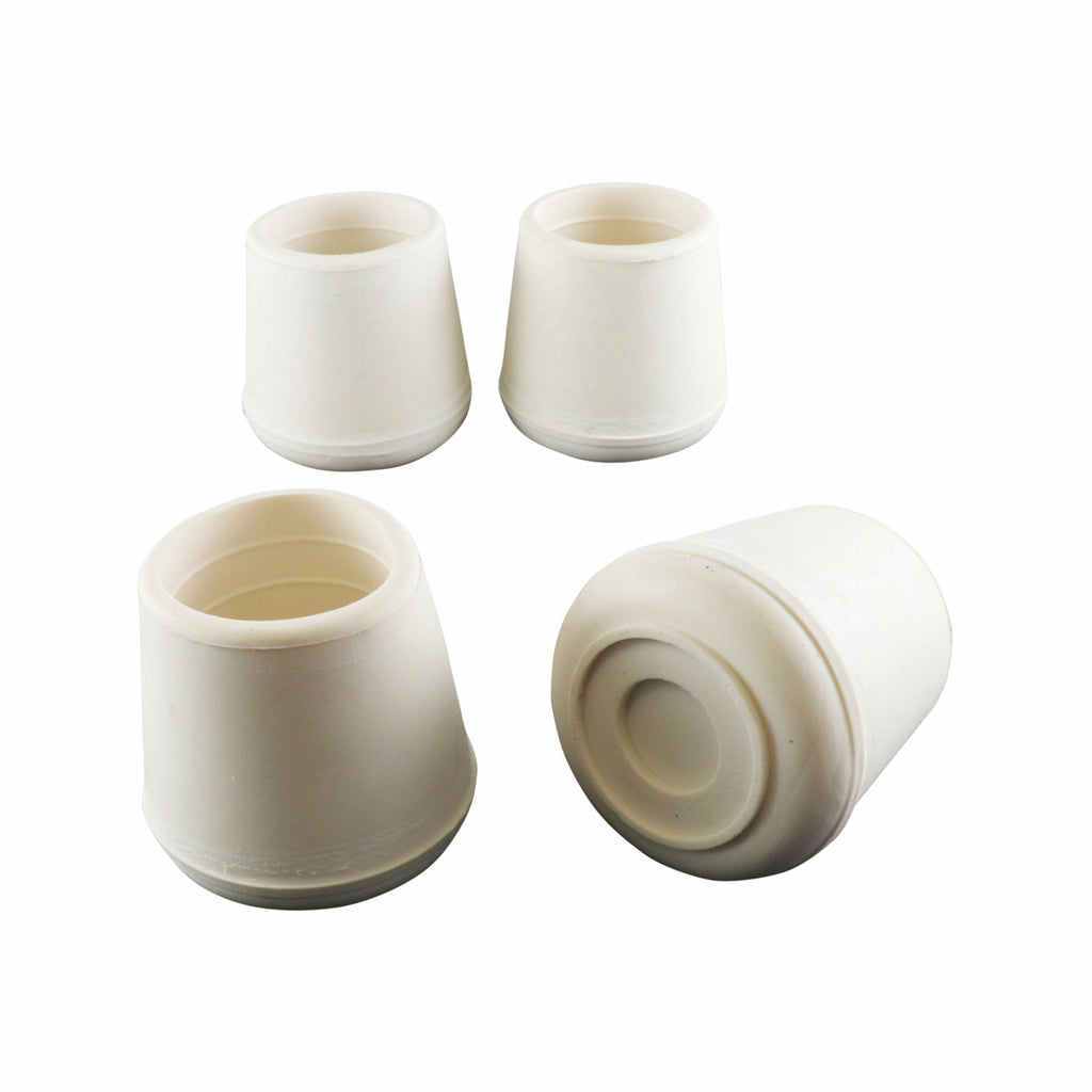 Surface Gard 32mm White Round External Rubber Chair Tips - 4 Pack