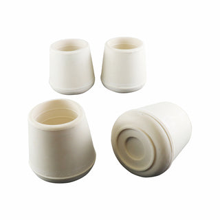 Surface Gard 32mm White Round External Rubber Chair Tips - 4 Pack