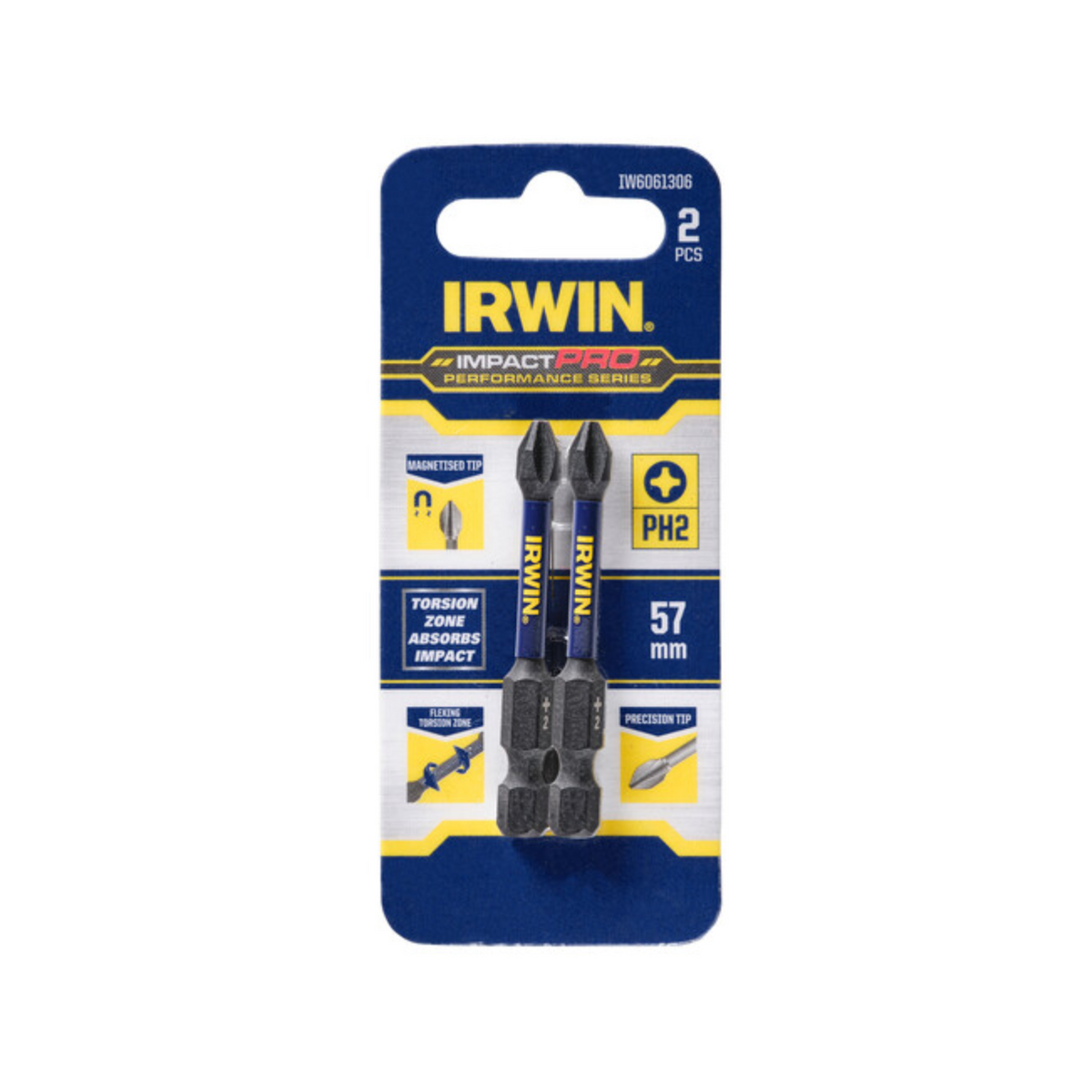 IRWIN 57mm Impact Pro Performance PH2 - 2 Pack - Image 1 of 3