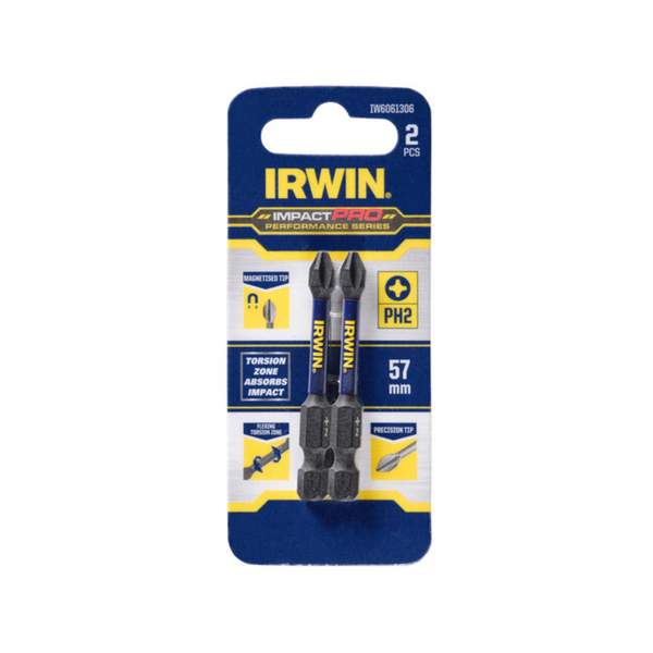 IRWIN 57mm Impact Pro Performance PH2 - 2 Pack