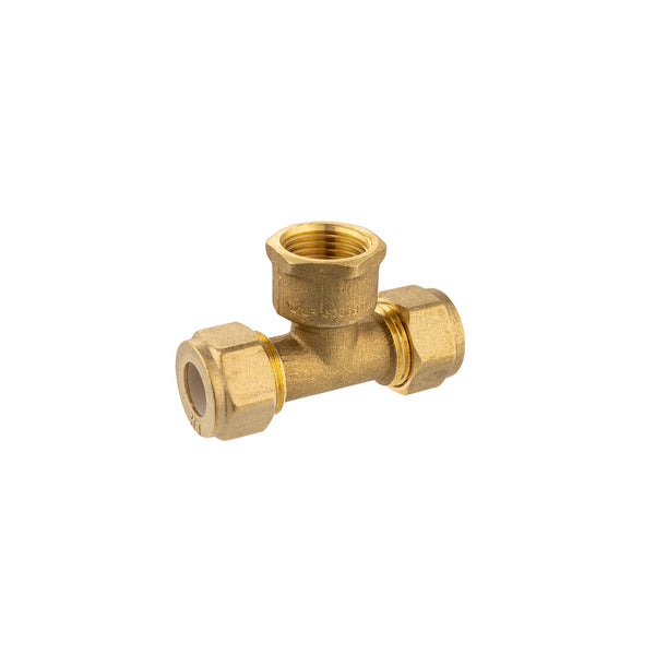 Brasshards 15C x 15C x 15FI Brass Female Centre Compression Tee LF
