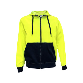 Craftright Yellow Hi Vis Zip Thru Hoodie - Large