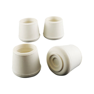 Surface Gard 22mm White Round External Rubber Chair Tips - 4 Pack