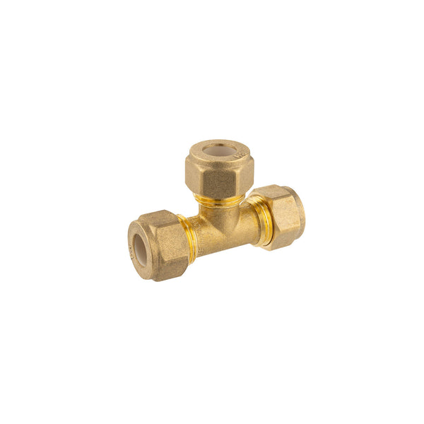 Brasshards 15C x 15C x 15C Brass Compression Tee LF