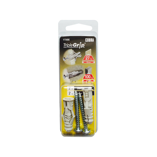 Cobra 6.0mm 173SE Triple Grip Anchor Screws - 2 Pack