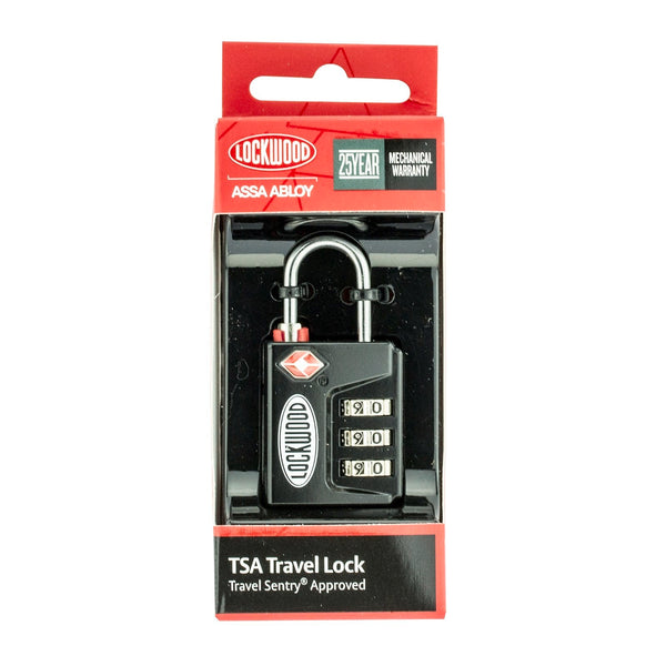 Lockwood Black 3 Wheel Combination TSA Luggage Lock
