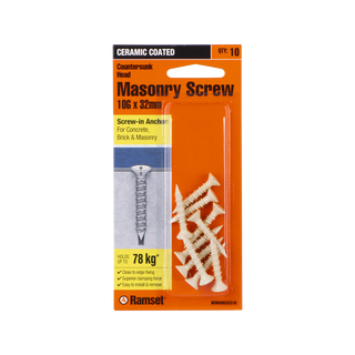 Ramset 10G x 32mm White Ankascrew - 10 Pack