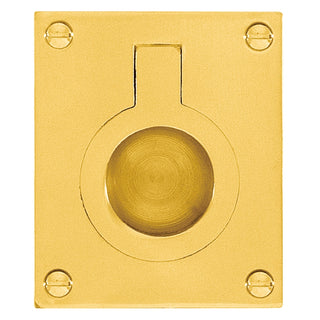 Delf 37mm x 50mm Polished Brass Flush Ring Pull