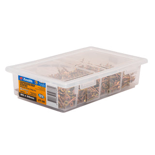 Zenith 8G x 28mm Gold Passivated Countersunk Rib Head Chipboard Screws - 38 Pack