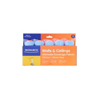Monarch 100mm 14mm Nap Walls and Ceilings Mini Rollers - 5 Pack