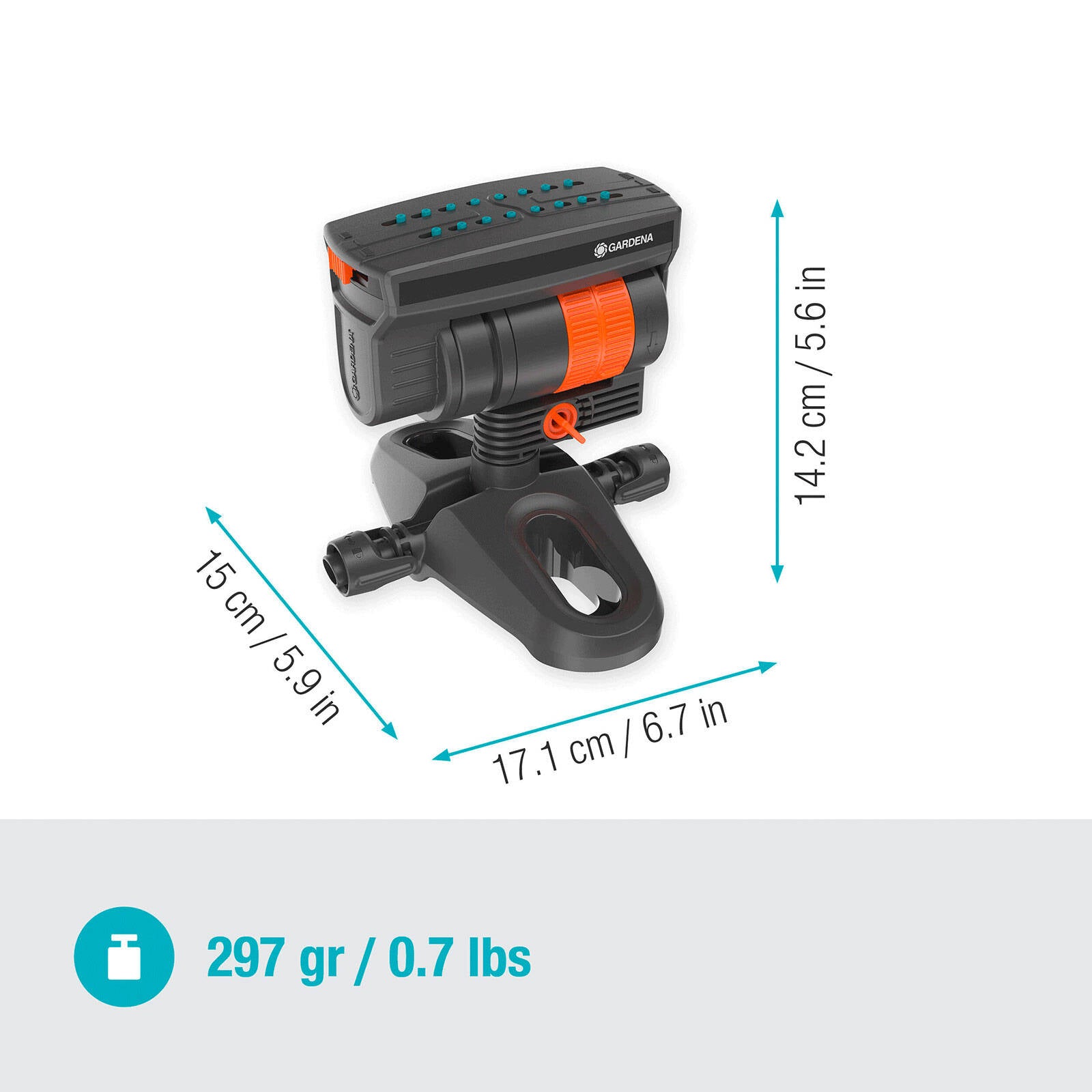GARDENA Micro Irrigation Oscillating Sprinkler OS 90 - Image 8 of 9