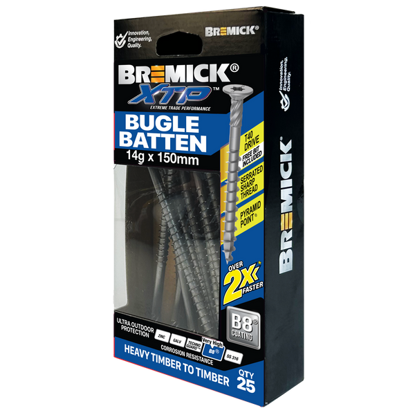 Bremick XTP 14g x 150mm T40 B8 Bugle Batten - 25 Pack