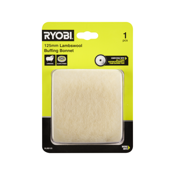 Ryobi 125mm Lambswool Buffing Bonnet