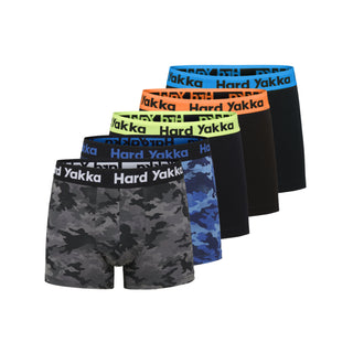 Hard Yakka Black/Camo Men's Cotton Trunks - Size XL - 5 Pack