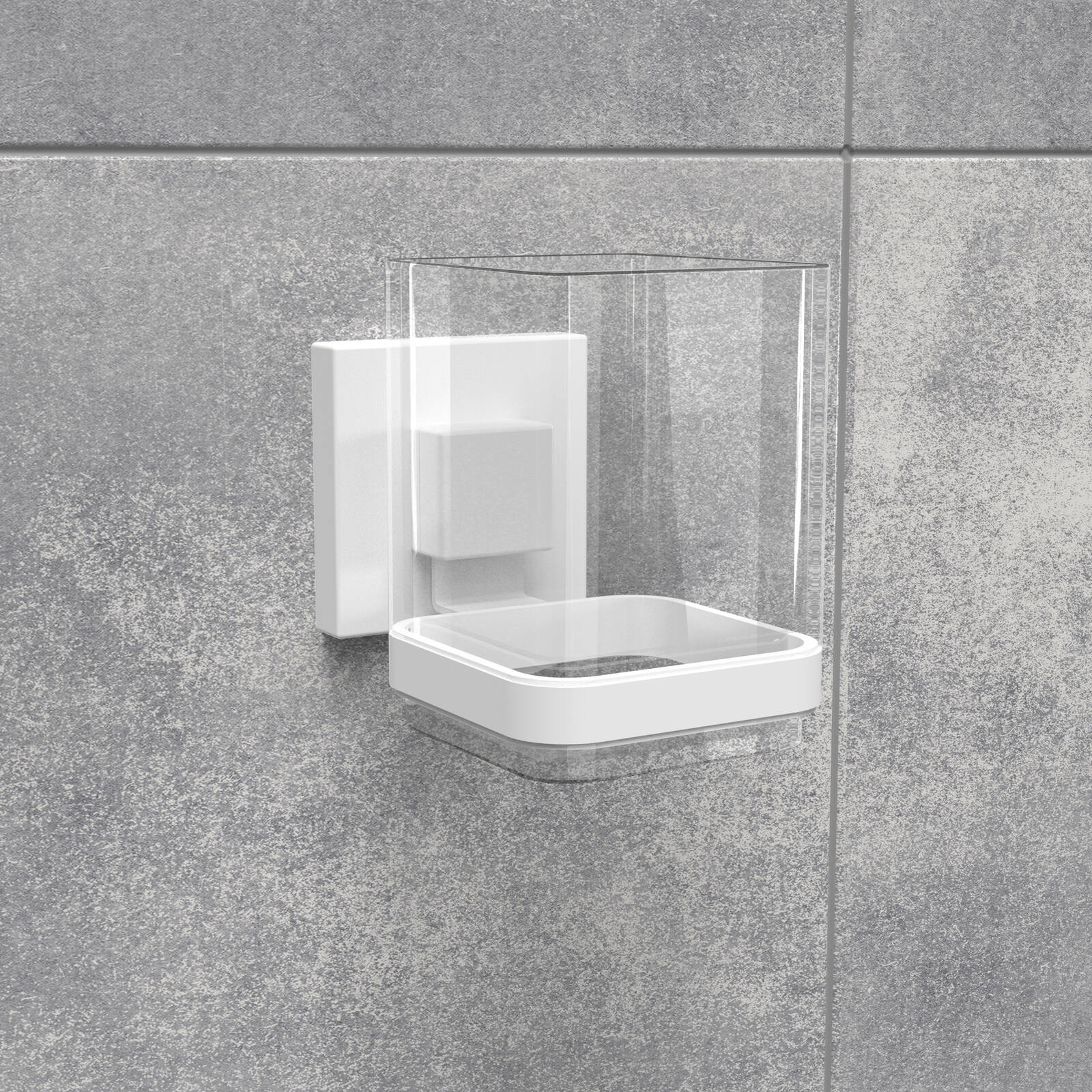 Fusion-Loc Matte White Style Suction Bathroom Tumbler - Image 2 of 3