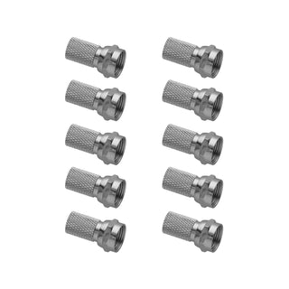 Antsig F59 Type Twist-On Plug Suits RG-6 Cable - 10 Pack