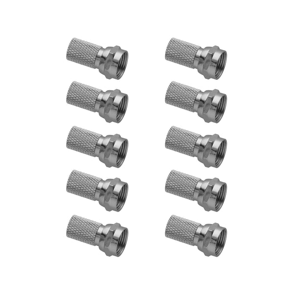 Antsig F59 Type Twist-On Plug Suits RG-6 Cable - 10 Pack