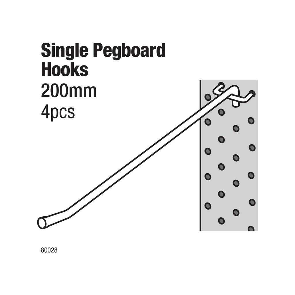 Everhang 200 x 5mm Single Pegboard Hook - 4 Pack - Image 2 of 2