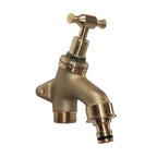 FIX-A-TAP 19mm 3/4" Lead-Free Brass T-Handle Angled Garden Tap 'N' Snap Tap with Back Plate - Image 1 of 3