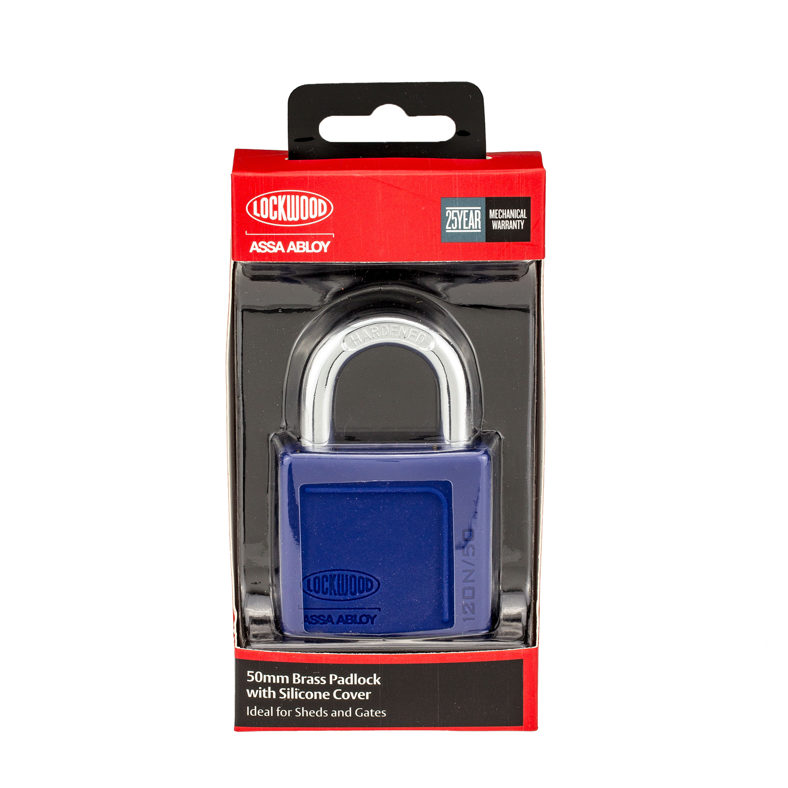 Lockwood 50mm Solid Brass 120N Series Padlock with Silicone Cover - Image 2 of 4