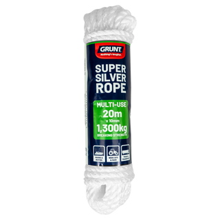 Grunt 10mm x 20m White Super Silver Rope