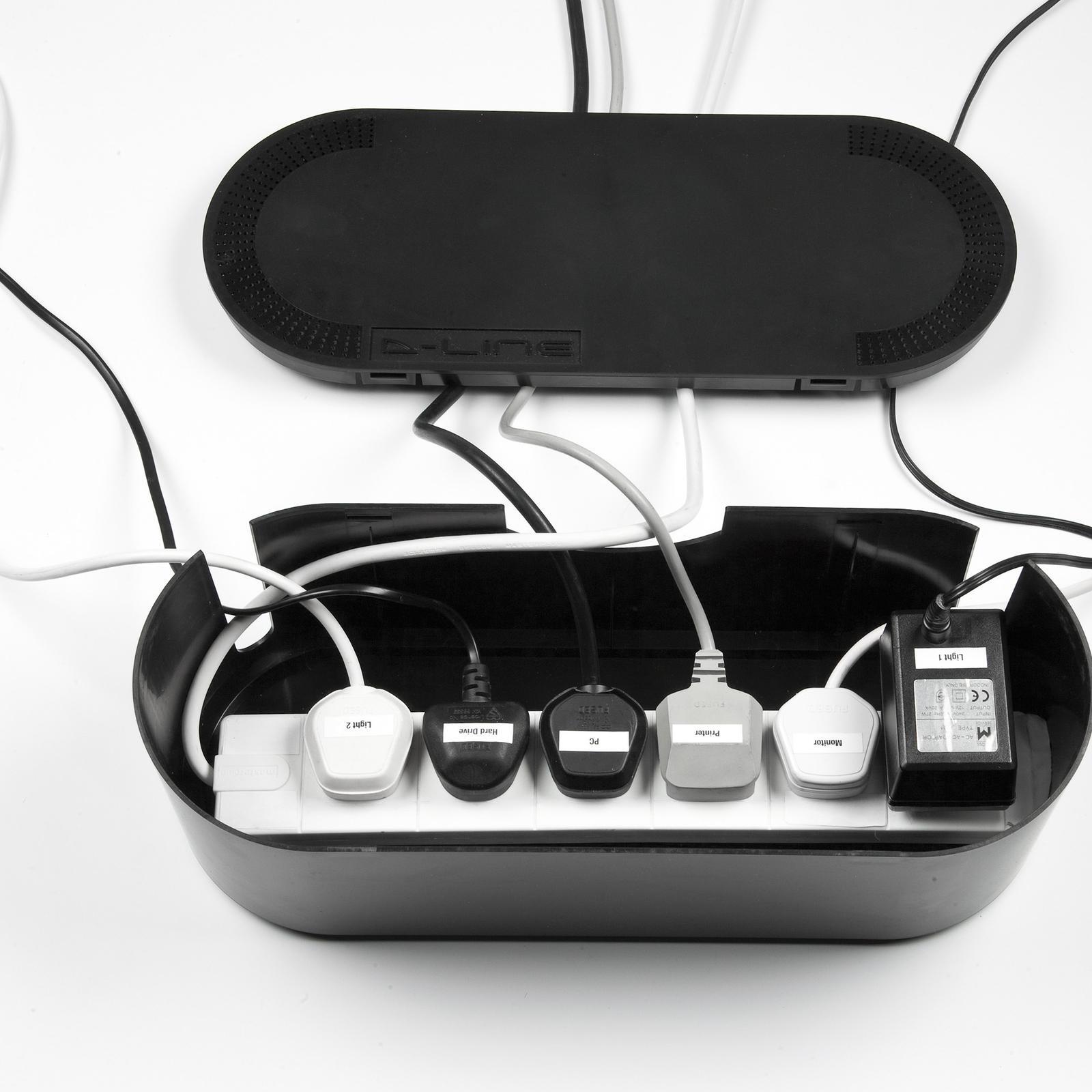 D-Line Small Black Cable Tidy Unit Management Box - Small - Image 5 of 10