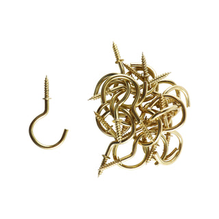 Everhang 21mm Brass Plated Cup Hook - 20 Pack