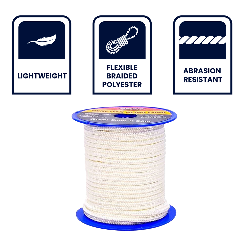 GRUNT 3mm x 20m White Venetian Blind Cord - Image 7 of 8