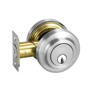 Delf Satin Nickel Low Profile Round Single Cylinder Deadbolt