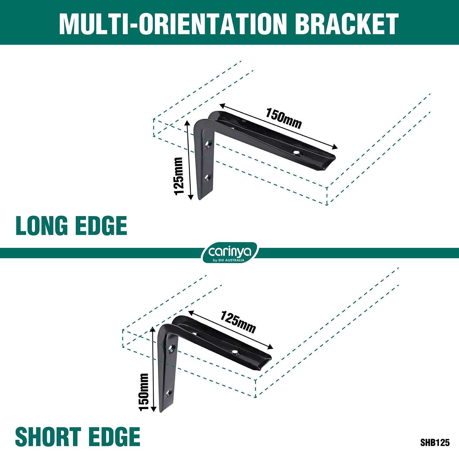 Carinya 125 x 150mm Black Angle Bracket - Image 15 of 19