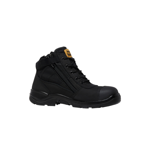 Hard Yakka Black Side Zip Slate Safety Boot - Size 10