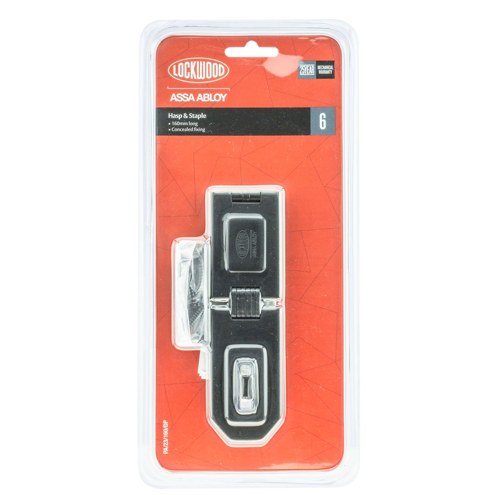 Lockwood 160mm Hardened Steel Hinged Hasp &amp; Staple - Image 1 of 3
