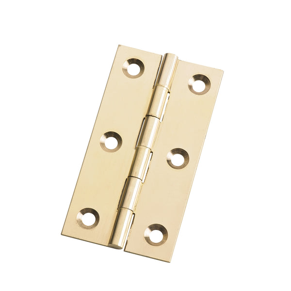 Lane 75 x 40 x 1.3mm Brass Fixed Pin Butt Hinge - 2 Pack