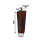 Adoored 53-40x150mm Square Rustic Tapered Wooden Leg - Image 2 of 3