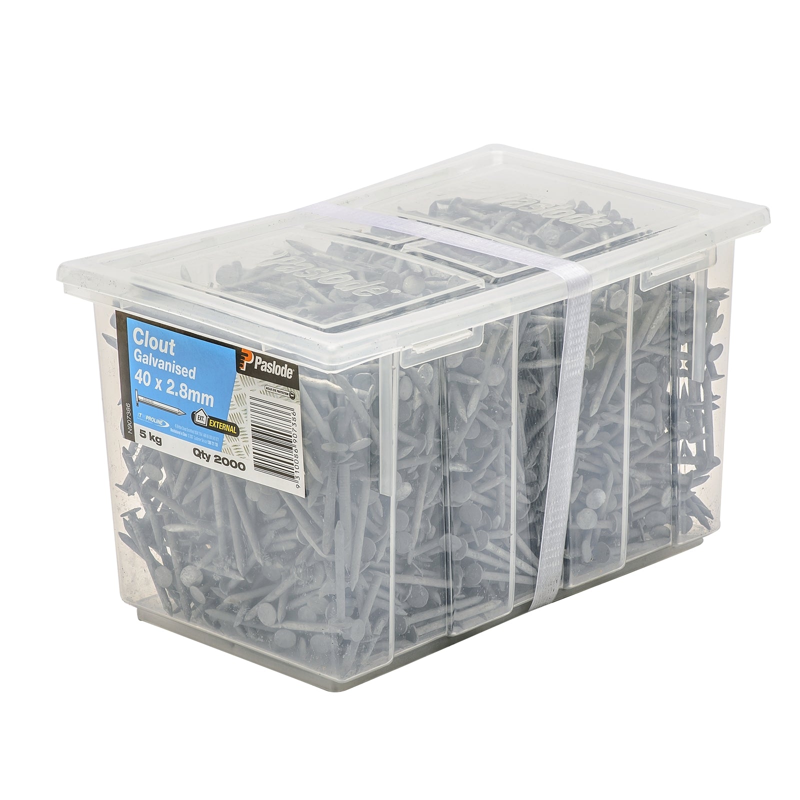 Paslode 40 x 2.8mm 5kg Galvanised Clouts - 2000 Pack - Image 1 of 1