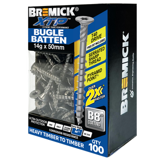 Bremick XTP 14g x 50mm T40 B8 Bugle Batten - 100 Pack