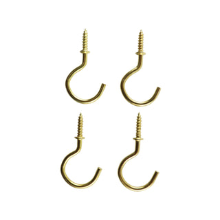 Everhang 18mm Brass Plated Cup Hook - 4 Pack