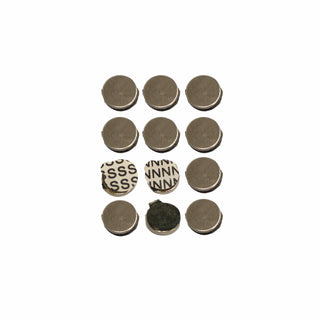Everhang 9.5mm North South Adhesive Rare Earth Disc Magnet - 12 Pack