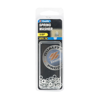 Zenith 1/8" Zinc Plated Spring Washer - 75 Pack