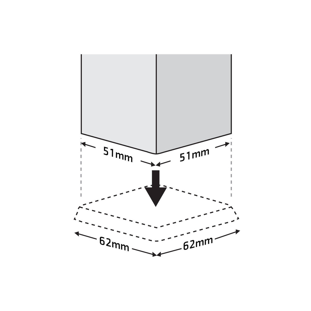 Surface Gard 51 x 51mm Brown Square Rubber Base Castor Cup - 4 Pack - Image 3 of 5