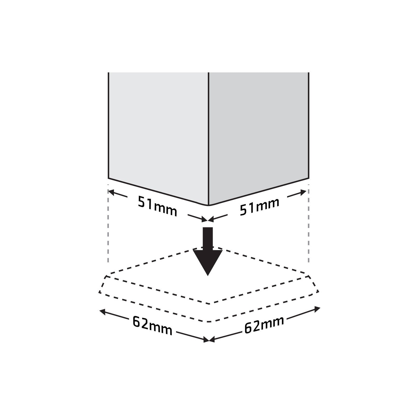 Surface Gard 51 x 51mm Brown Square Rubber Base Castor Cup - 4 Pack - Image 3 of 5