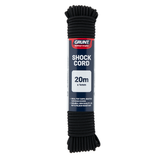 GRUNT 4mm x 20m Black Shock Cord