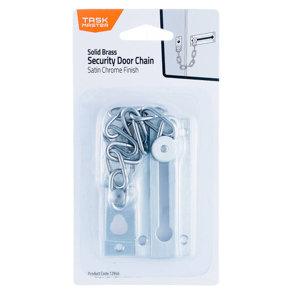 Taskmaster Satin Chrome Security Door Chain - Satin Chrome