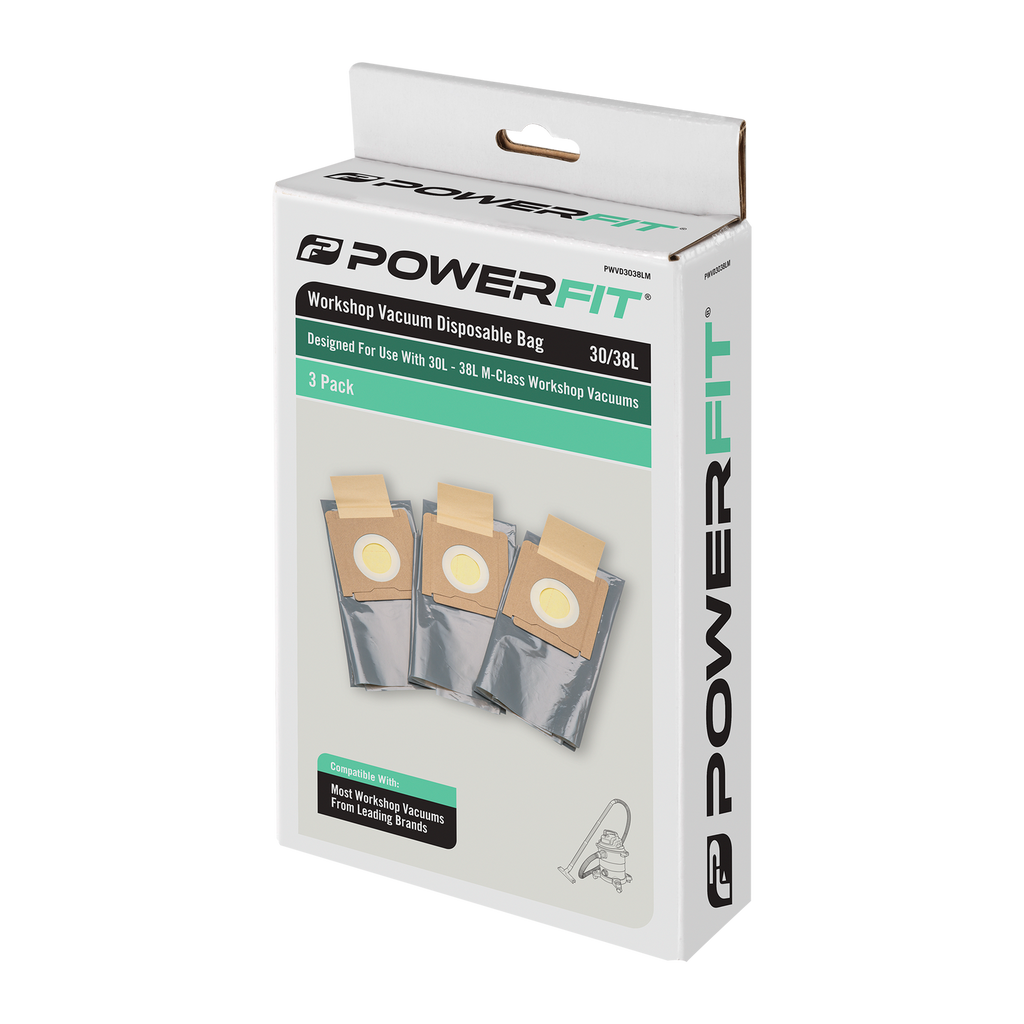 Powerfit Workshop Vacuum 30-38L M-Class Plastic Bags - 3 Pack - Image 4 of 4