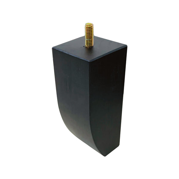 Adoored 60 x 150mm Curved Wooden Black Furniture Leg